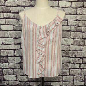 Simply Styled Blouse W/ Front Ruffle Size LP